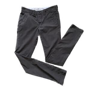 AllSaints Brown Filter Chino Mid-Rise Cotton Slim Stretch Pants Size 4